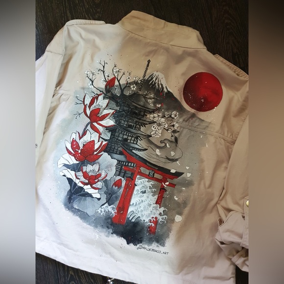 Hand painted Any Your Idea Custom Denim/Leather Jacket Bag Shoes - Picture 15 of 16